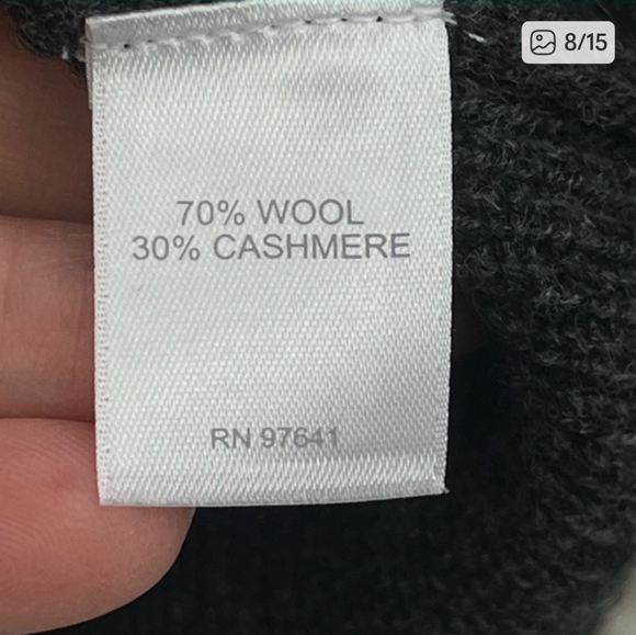 J. Jill V-Neck Charcoal Gray Wool Cashmere Sweater XL - Picture 3 of 8